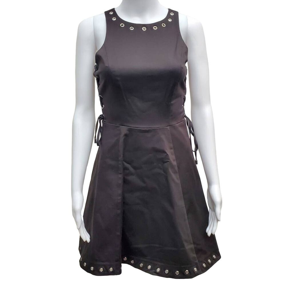 Parker Flynn Grommet Dress Lace Up Side Tie Punk Vamp Goth Cocktail Party Witchy